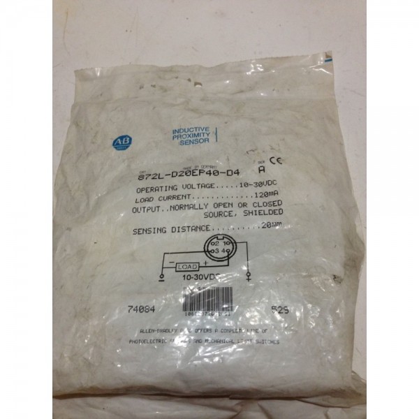 872L-D20EP40-D4 SERIES A Inductive Proximity Sensor NEW