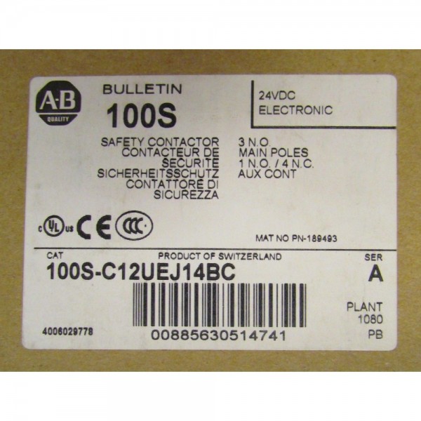 Guardmaster Safety Contactor 24VDC 3 Pole 100S C12UEJ14BC