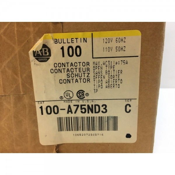100-A75ND3 Series C Contactor 3P Open Type 110/120V Coil