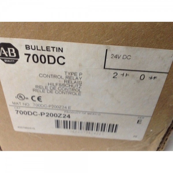 700DC-P200Z24 SER E CONTROL RELAY 24VDC NEW