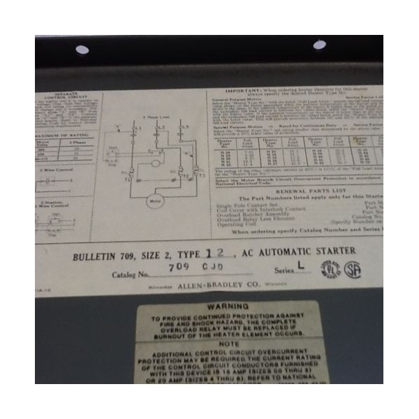 709-CJD (ENCLOSURE ONLY) AC Automatic Starter (New In Box)