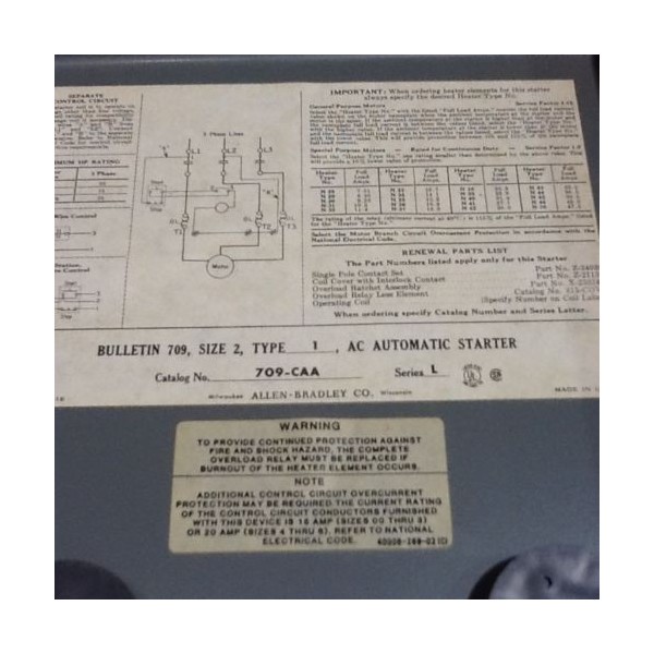 709-CAA AC Automatic Starter (Enclosure Only)