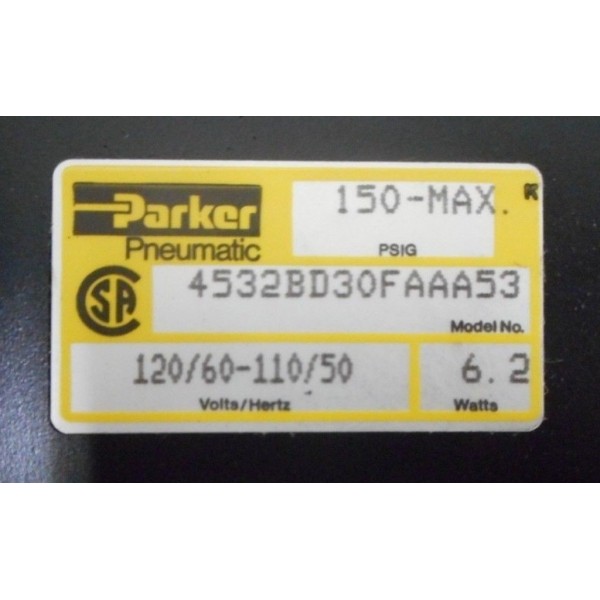 SOLENOID VALVE, 4532BD30FAAA53, 150PSIG, 6.2W, 110/120V