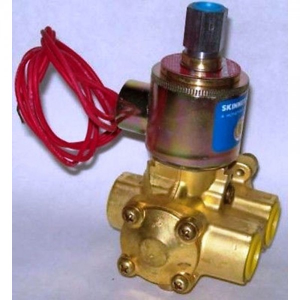 Skinner Parker 1/2 3 Way NC Brass Solenoid Valve XL3LB4150 120/60"