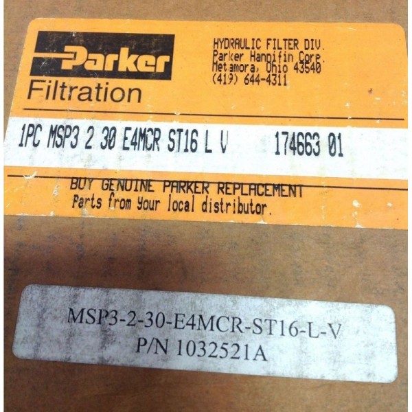 HYDRAULIC FILTRATION SYSTEM MSP3 2 30 E4MCR ST16 L V 100927 *PZB*