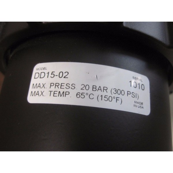 WARRANTY (NEW) Parker DD15-02 Desiccant Dryer DD1502 Size 1/4