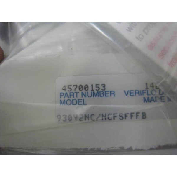 Veriflo valve 930Y2NC/NCFSFFFB, 45700153 P/N, 125 PSI max