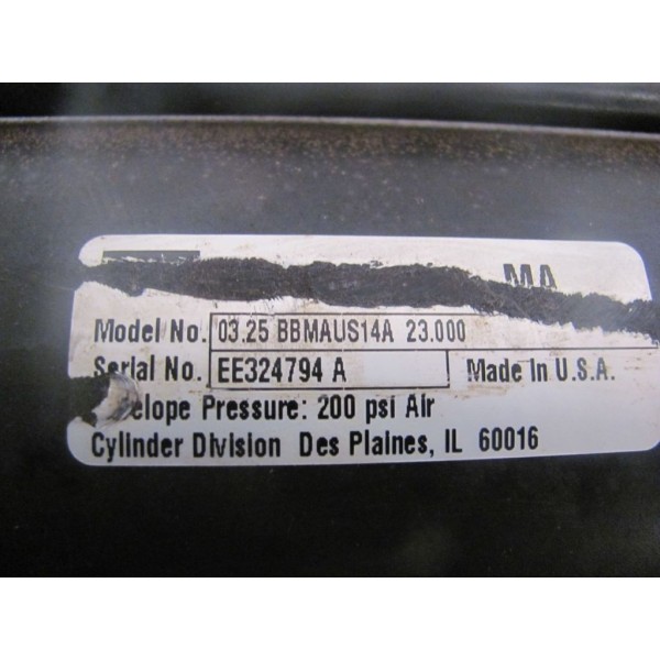 03.25 BBMAUS14A 23.00 CYLINDER 200 PSI