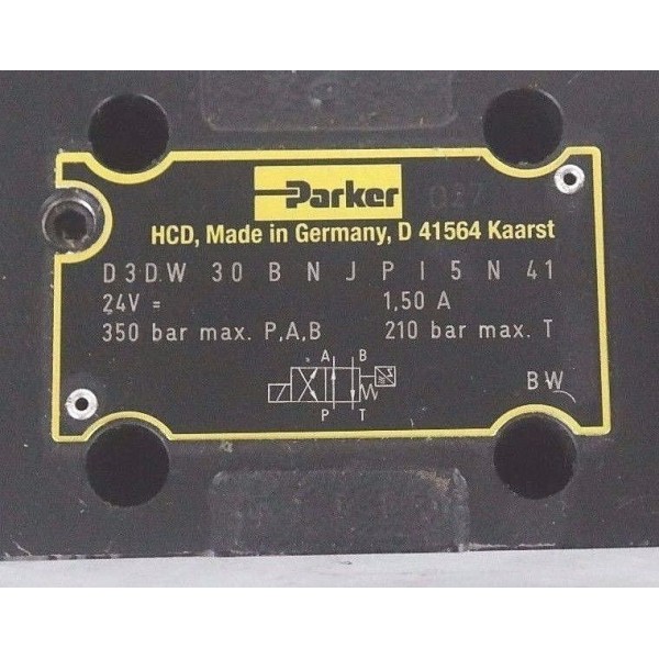 PARKER D3DW 30 B N J P I 5 N 41 VALVE 24V, 1.5A, D3DW30BNJPI5N41