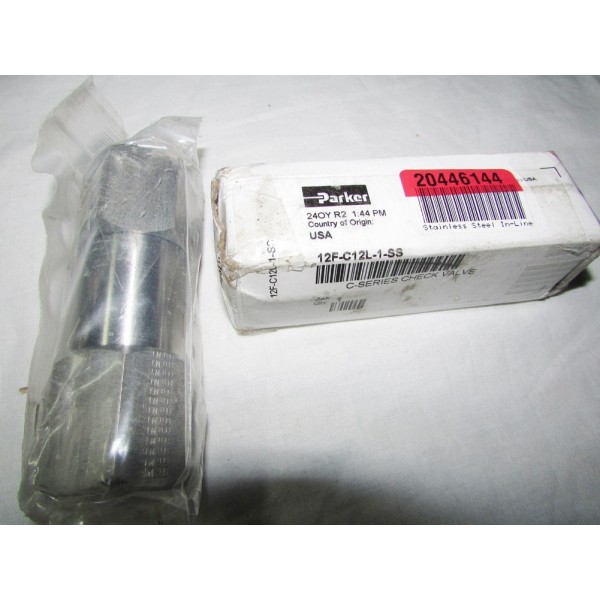 12F-C12L-1-SS Stainless Steel In-Line Fractional 3/4 Valve 12FC12L1SS"