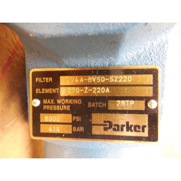 Hydraulic Filter 274A-BV50-SZ220 274ABV50SZ220 270-Z-220A 5000 PSI