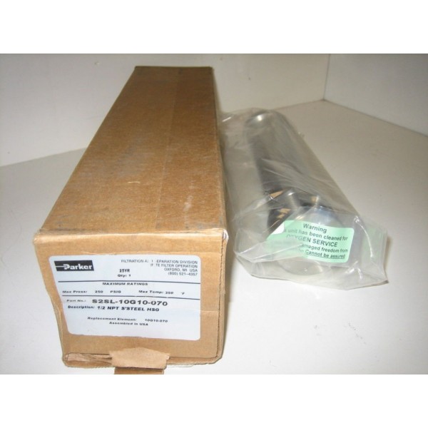 PARKER FINITE FILTER 1/2 NPT SS HOUSING S2SL-10G10-070 S2SL10G10070"
