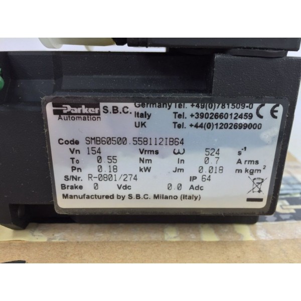 BRUSHLESS MOTOR SMB60500.558112IB64 SMB60500 SEE PIC 3 FOR SPECS