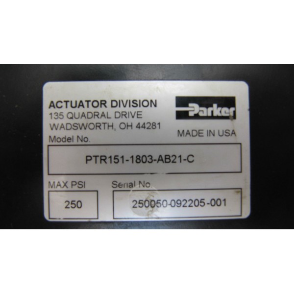 Pneumatic Rotary Actuator PTR151-1803-AB21-C