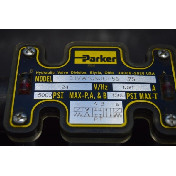 HYDRAULIC VALVE, D1VW1CNJCF56 75, WITH DAMAN SUBPLATE 0200 AD03 SPS8P