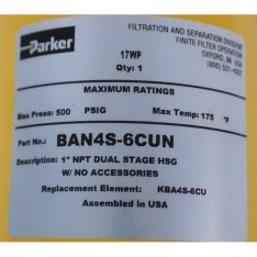 DUAL STAGE HOUSING 1'' NPT 500PSIG MAX PRESS. 175 F MAX