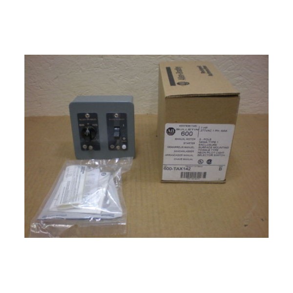 1 NIB ALLEN BRADLEY 600-TAX142 600TAX142 MOTOR STARTER 2P 1 HP 277 VAC 1 PH