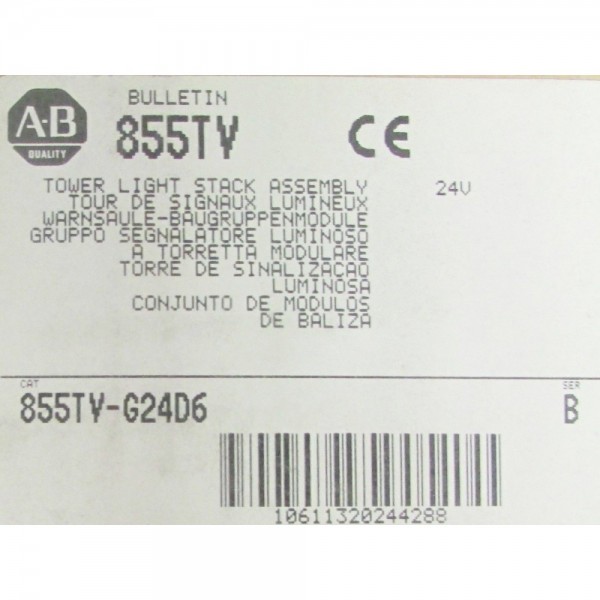 Preassembled Blue Tower Light Stack Assembly 855TV G24D6 24V