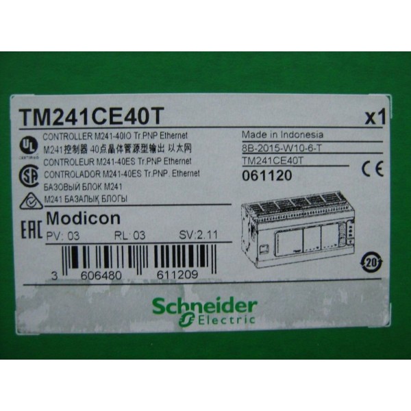 M241 Controller Schneider Electric 40 I/O transistor PNP Ethernet PLC