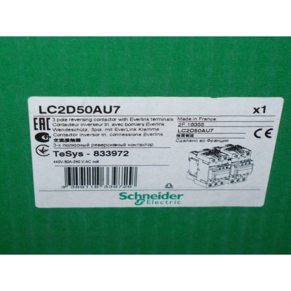 Reversing Contactor, 3 Pole, 50A, 240V Coil