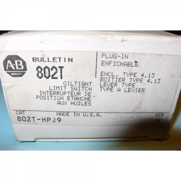 802T-HPJ9 OILTIGHT LIMIT SWITCH OILTIGHT