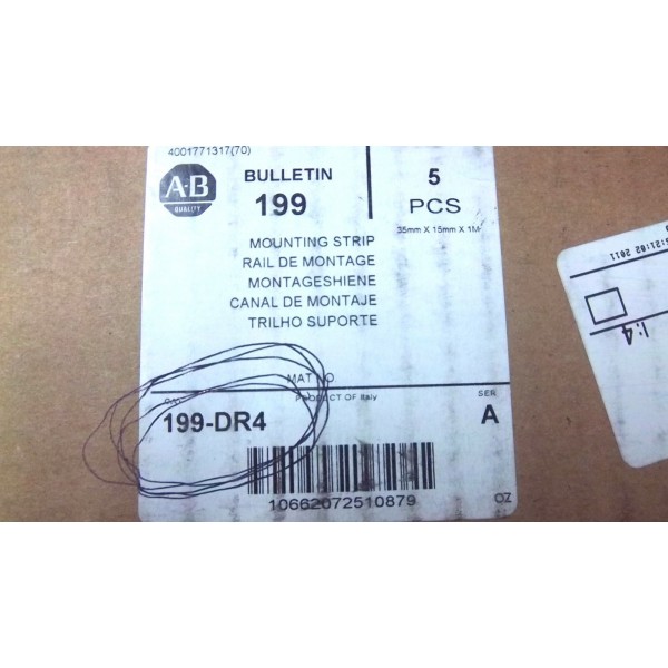 BOX OF 5 ALLEN BRADLEY 35MMX15MMX1M MOUNTING STRIP 199-DR4 SER. A NEW 199DR4