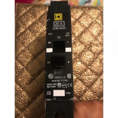 EDB 14020 20 Amp square D I-line single pole breaker series 3