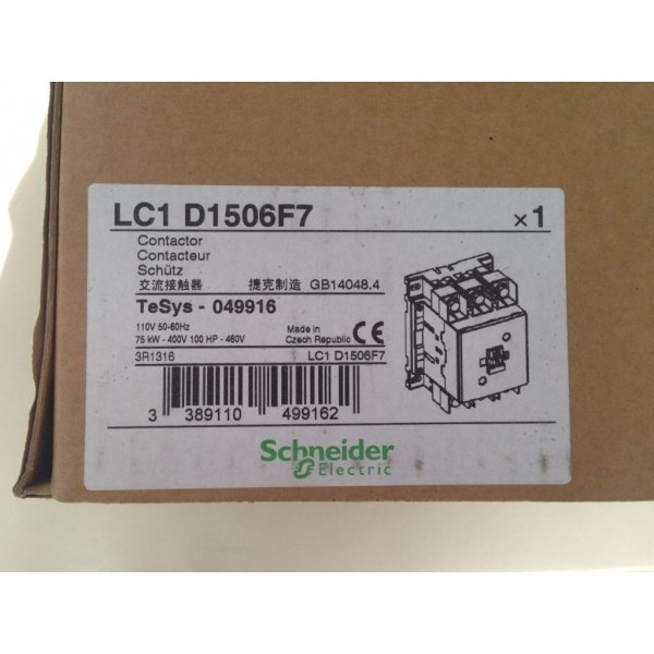 Schneider Electric LC1 D1506F7 Contactor - 75kW rating