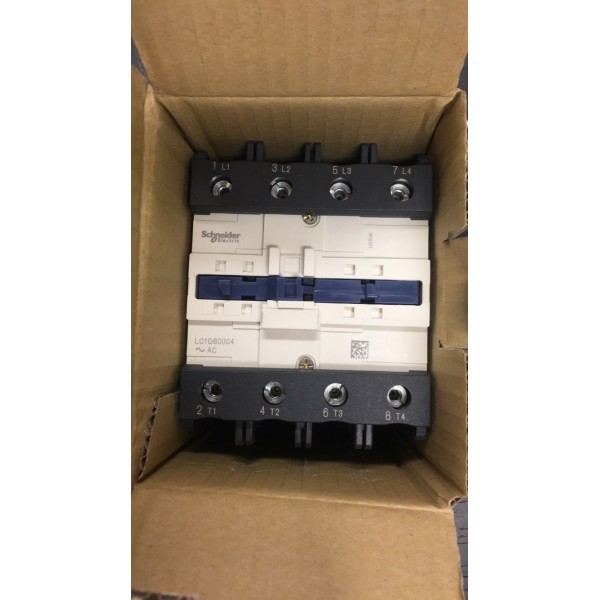 Schneider Contactor LC1 D80004B7, 50-60 Hz, 37 kW 60 HP, New!