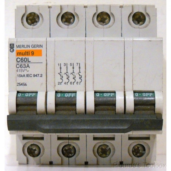 New Schneider Electric C60L Series 63A Miniature Circuit Breaker, 25456