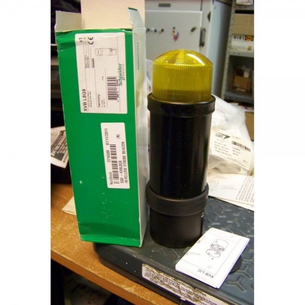 nib schneider electric xvbl8g8 yellow strobe beacon warning light