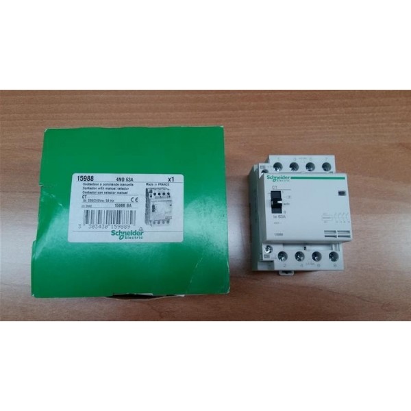 SCHNEIDER 15988 CT 4P 4NA 63A COM. 230V COMMAND MANUAL CONTACTOR