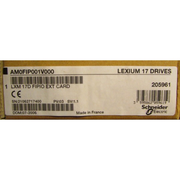 SCHNEIDER ELECTRIC AM0FIP001V000 Lexium 17 Drives LXM 17D FIPIO EXT Card *SEALED