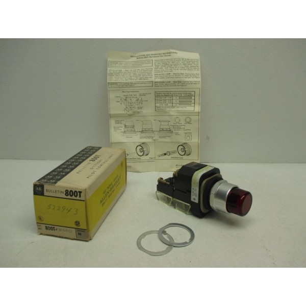 800T-PB16RG1 Illuminated Push Button W/ Red Lens