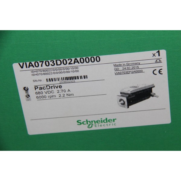 Lexium PacDrive 680VDC 2.7A 6000RPM 2,2 Nm VIA0703D02A0000