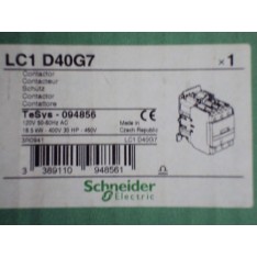 LC1 D40G7 CONTACTOR 3PST-NO 120VAC 60A