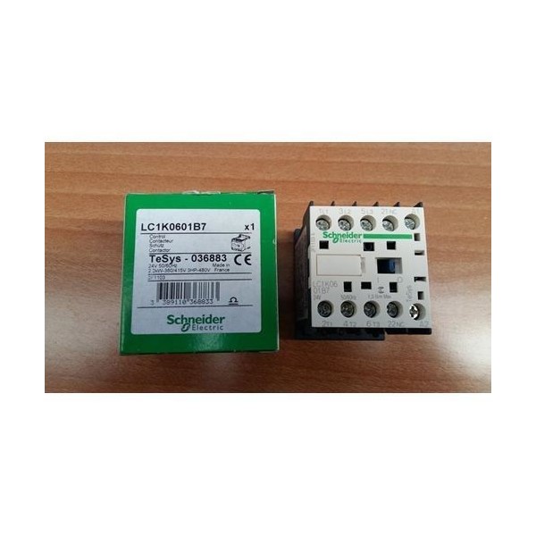 LC1K0601B7 contactor TeSys LC1-K 3 P AC-3 440V 6A coil 24 VAC CONTACT