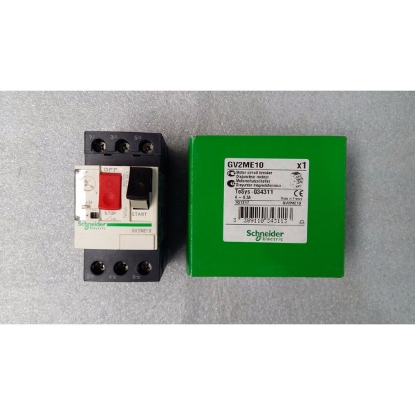 GV2ME10 Circuit breaker-thermal-magnetic 4 6.3A screw clamp terminals