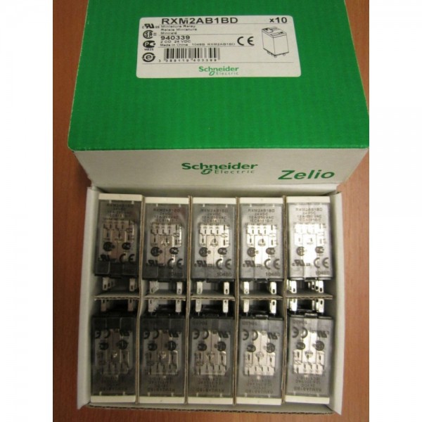 50 New Schneider Electric relays RXM2AB1BD, Zelio 2 CO 24 VDC !