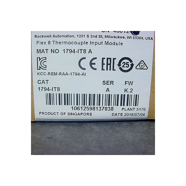 1794-IT8 Ser A Flex I/O Thermocouple Input PLC
