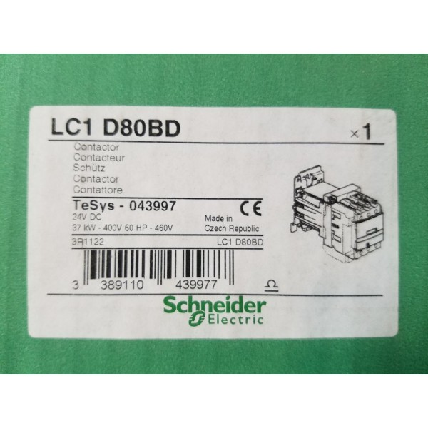 IEC Magnetic Contactors, Schneider Electric, LC1D80BD