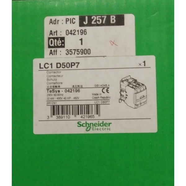 LC1D50P7 Contactor 110V 50/60Hz NFP