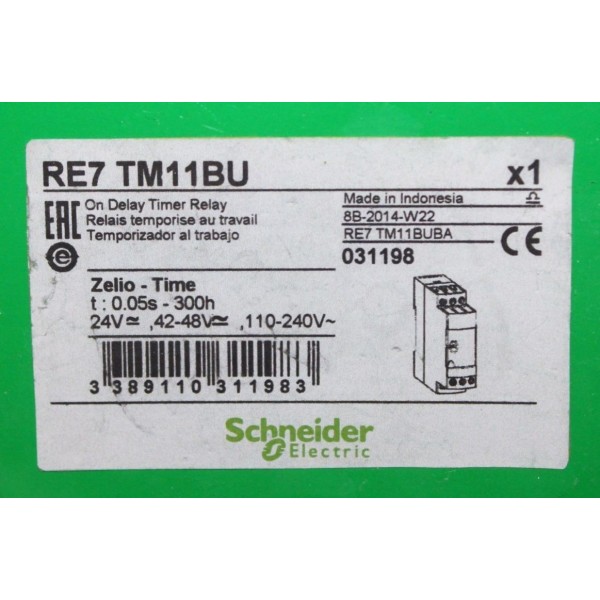 RE7 TM11BU On Delay Timer Relay 24-48VDC 110-240VAC