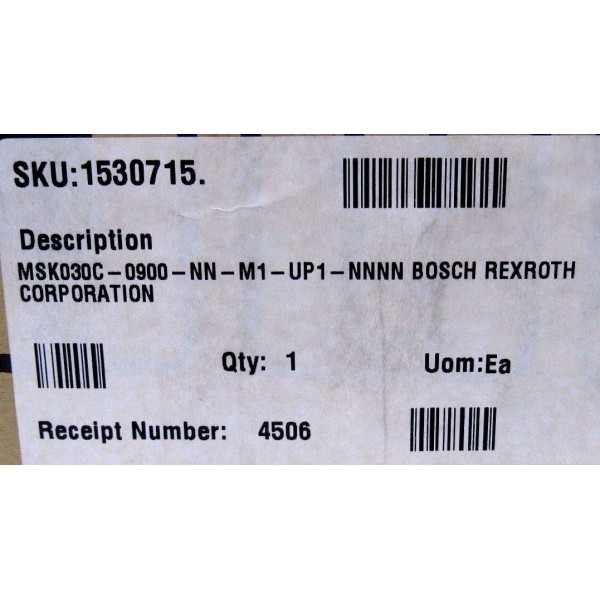 NEW REXROTH MSK030C-0900-NN-M1-UP1-NNNN SERVO MOTOR R911308692