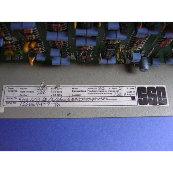 DRIVE SSD IN:220V OUT:motor:armature 3.3A/field3A