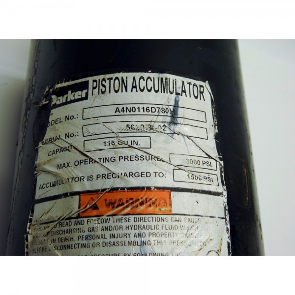Piston Acumulator 116 CU IN Pre Charged to 1500 PSI Nitrogen A4N0116D780*