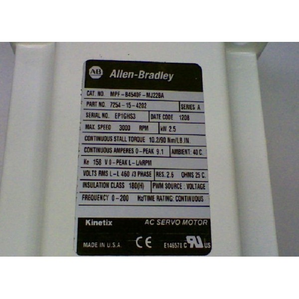 SERIES A AC SERVO MOTOR