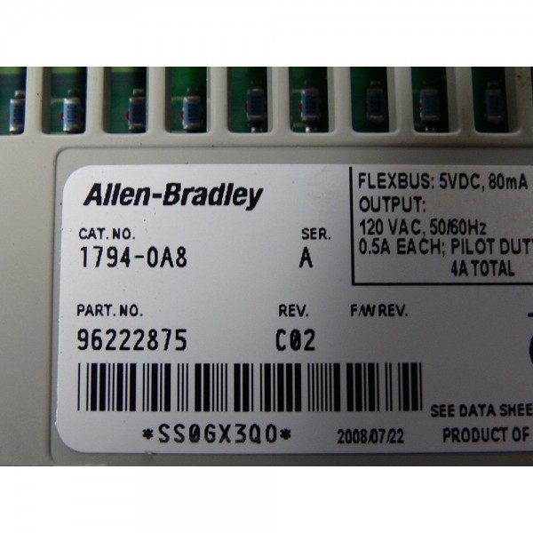 FLEX I/O 1794-OA8 SER. A OUTPUT MODULE DATE: 1998 *FACTORY SEALED*
