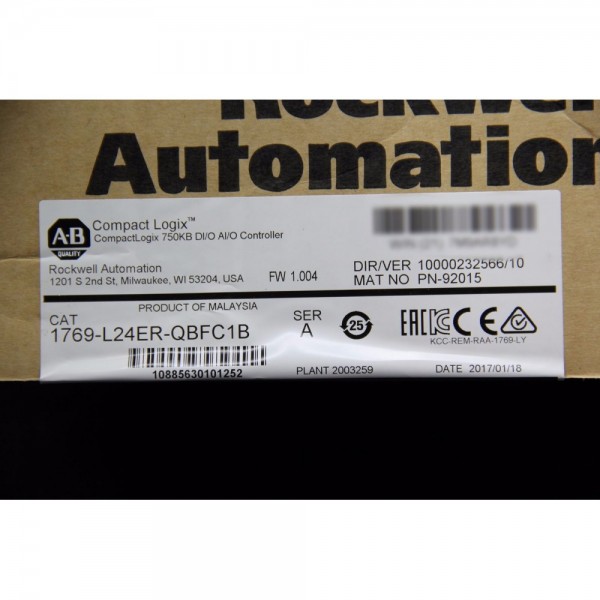 1769-L24ER-QBFC1B CompactLogix 2016