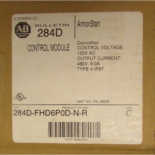 Device Net Armor Start Control Module 120V AC 284D FHD6P0D N R